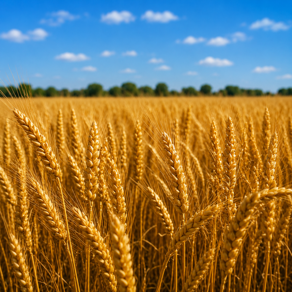Озима пшениця Катаріна від Viterra Seed – стигле золотисте колосся на полі у фазі повної стиглості зерна